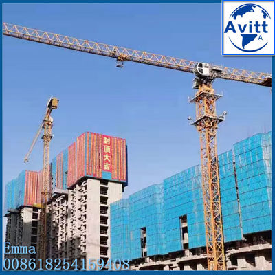 6t Flat Top Tower Crane PT5515 QTZ80 55 metri Jib Cranetower