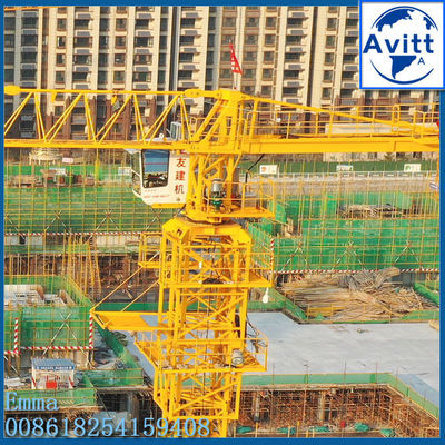 10 T gru piatta a torre 65m Jib di lavoro 60m altezza Con certificato EAC