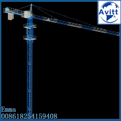 QTZ63 5t carico martello gru torre 50m Boom 1,2*3m Mast sezione 2*40'HC contenitori